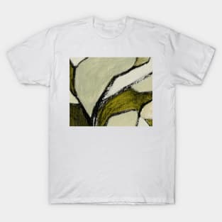 Olive Green Abstract Art T-Shirt